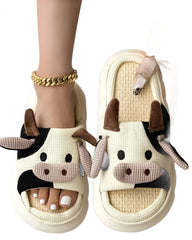 Slippers Women's Cartoon Cow-Shaped Four Seasons Casual Slippers