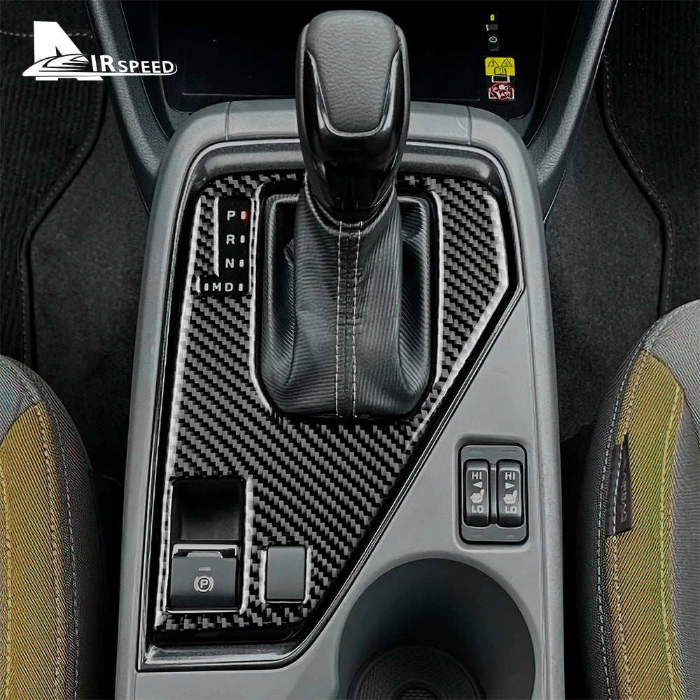 For USDM For Subaru Crosstrek Real Soft Carbon Fiber LHD Sticker Car Gear Shift Panel Interior Trim Protect Accessories