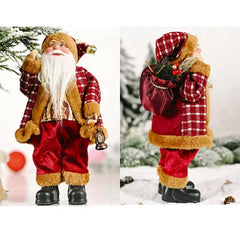 Christmas Decor for Home Santa Claus Plush Doll Window Decoration Supplies 30cm Standing Fairy Garden Gift Xmas Ornaments