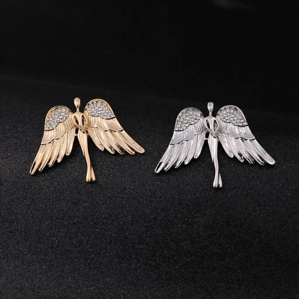 Women's and Men's Crystal Angel Wings Brooch Pin