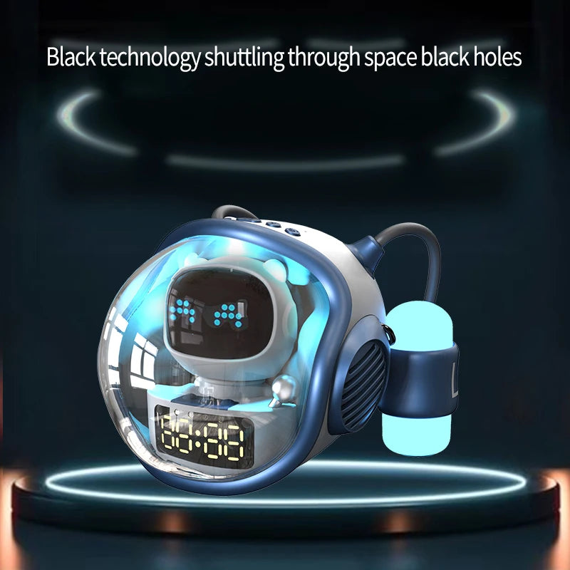 Astronaut Spaceship Wireless Bluetooth Speaker AI Interactive With RGB Light Alarm Clock Night Light