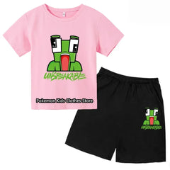 Cartoon Frog Tshirt Set Kids T-shirt Clothes Harajuku Boy Girls Tshirt