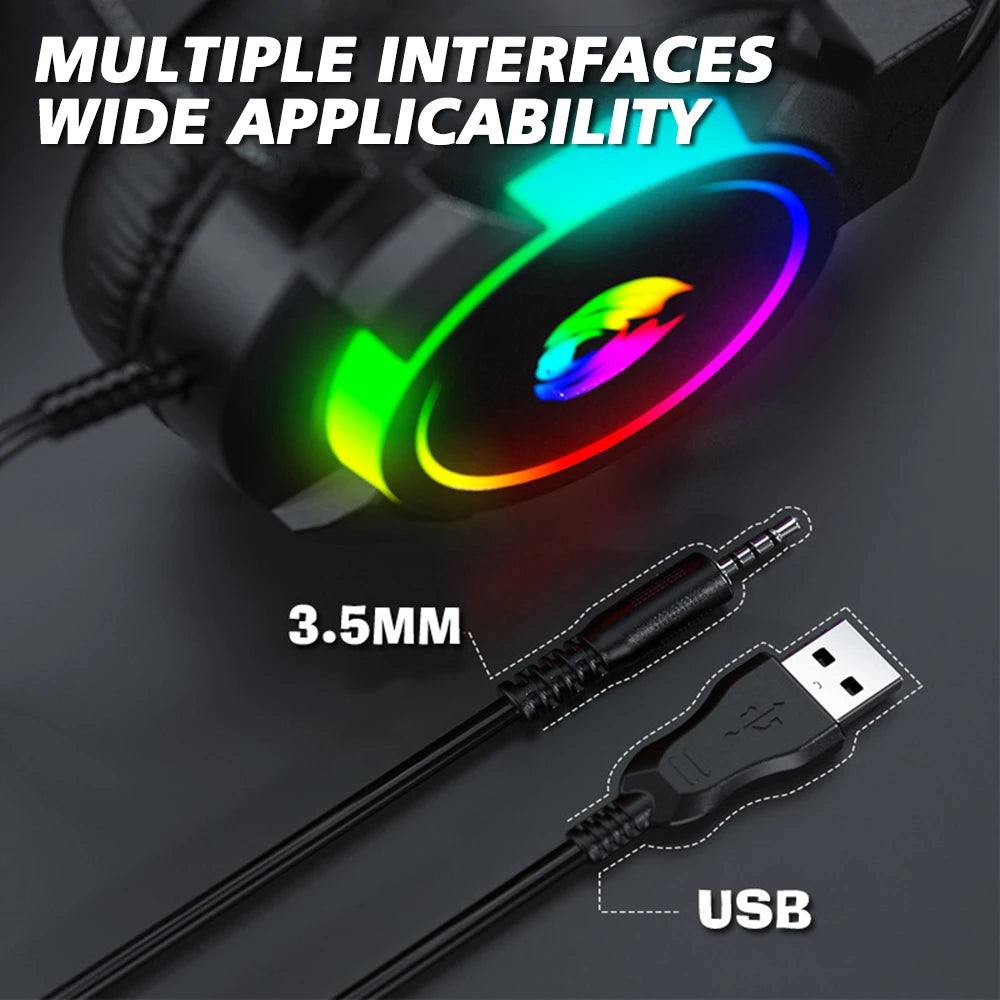 Wired Headphone USB Gaming Headset For Computer Laptop Gamer