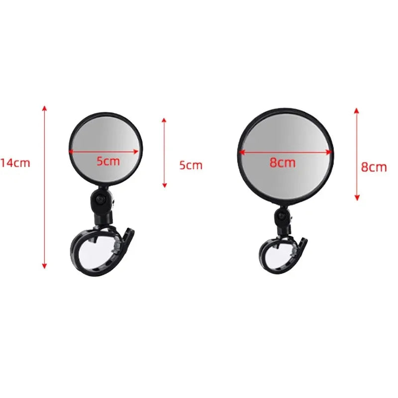 Universal Bicycle Rearview Mirror Adjustable Rotate Wide-Angle Cycling Handlebar Rear View Mirrors for Road Bike Accessories