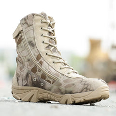 Men's Military Tactical Boots - Waterproof Leather, Ideal for Autumn and Winter, Designed for Safety, Combat, and Desert Adventures