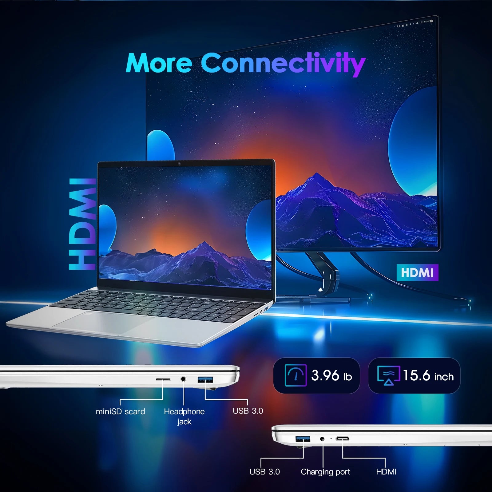 GXMO Intel N95 Laptop 15.6 inch IPS 1920*1080P Laptops Windows 11 Pro Backlight Fingerprint Laptop