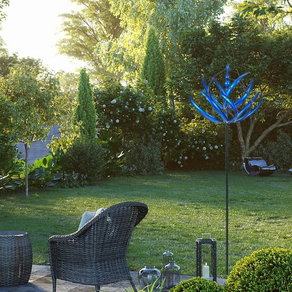 3D Wind Powered Kinetic Sculpture Lawn Metal Wind Solar Spinners Yard and Garden Decor