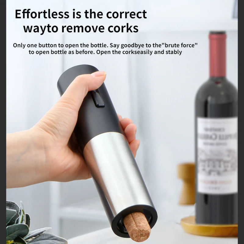 Automatic Bottle Opener for Red Wine Foil Cutter Battery Operated Electric Corkscrew One Click Button Jar Opener Kitchen Gadgets