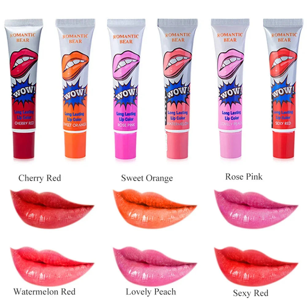 Magic 6 Colors Peel Liquid Lipstick Waterproof Lasting No Fading Lip Ink Tear Lip Gloss