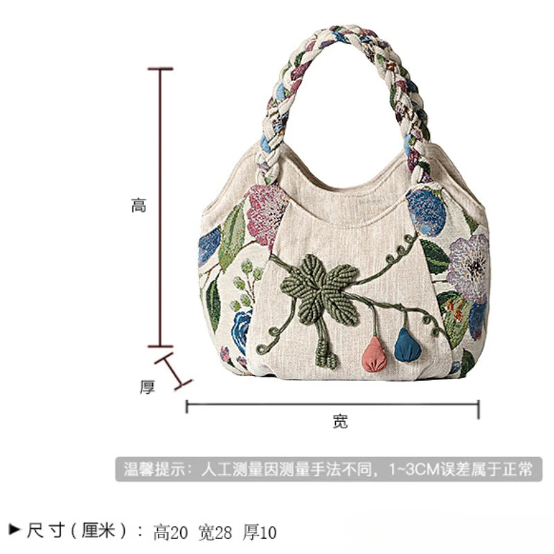 Original Ethnic Style Handbag Canvas Embroidered Women's Bag