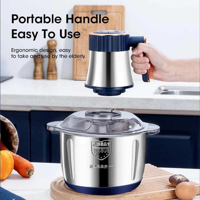 5L Electric Meat Grinders Food Crusher Stainless Steel Multifunctional Vegetable Slicer Processor Chopper