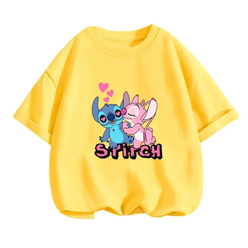 Boy Kids T Shirts Stitch Clothes Girl T-shirt Boys Trucksuit Children Sonic Short Sleeve Tops Summer Girls Top Clothing