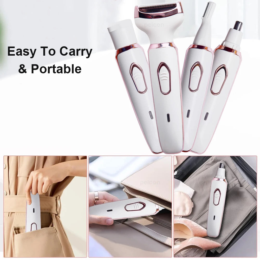 Hair Removal 4 in 1 Painless Epilator for Women Electric Razor