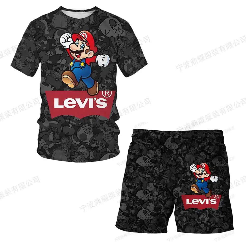 Summer New T-shirts Boys Sonics T-shirt Shorts 2 Pcs Sets Kids Boys Anime T Shirt Summer Children Baby Clothes Sets