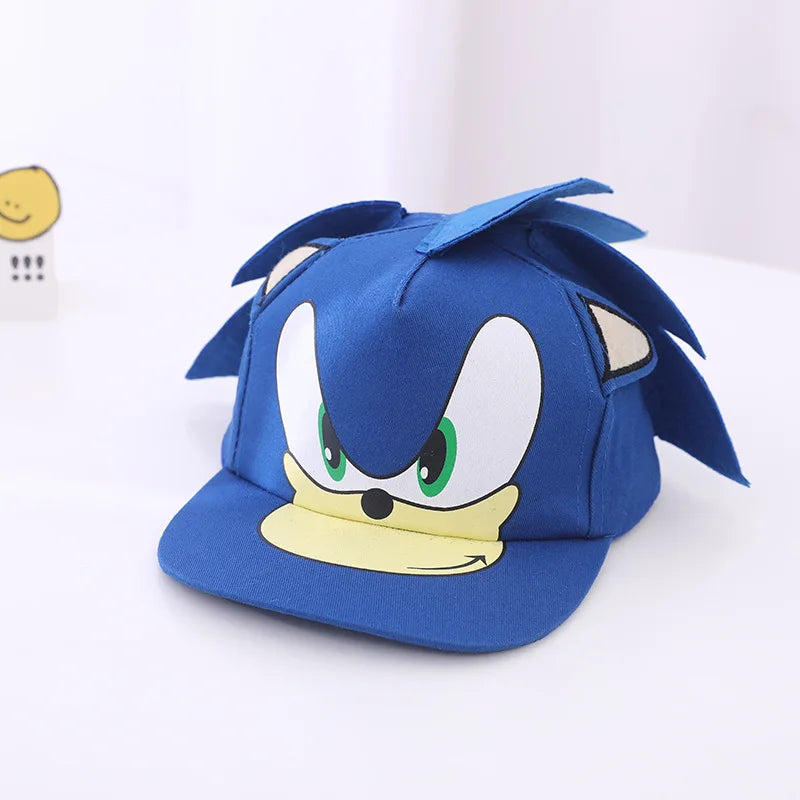 Children's Hat Sonic Baseball Cap Spring and Autumn New Cartoon Flat Brim Hat for Boys and Girls Super Sonic Mouse Hip-Hop Hat