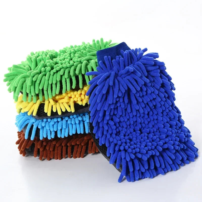 Thickened Chenille Car Wash Gloves Coral Fleece Foaming Glove Soft Motorcycle Washing Cloth