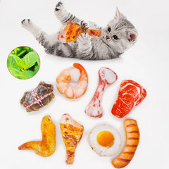 Crazy Catnip Toys For Cats Kitten Bite Resistant Simulated Cat Toy Meat Seafood Ice Cream Series Pet Product