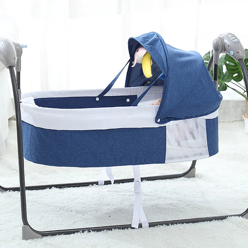 Baby Cot 3-Speed Auto Swing Electric Baby Swing Baby Bouncer Baby Lounger Cradle up to 18KG with Music