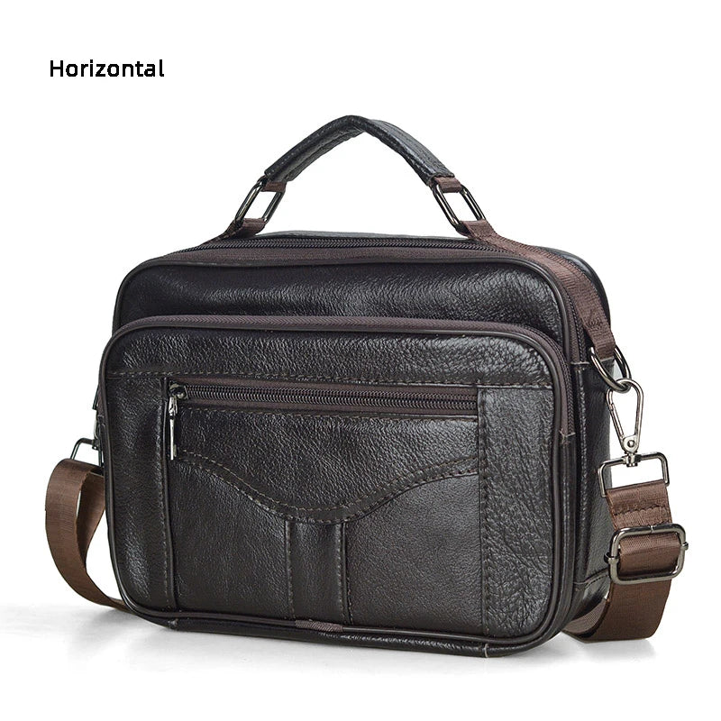 Men Genuine Leather Handbags Male High Quality Cowhide Leather Messenger Bags