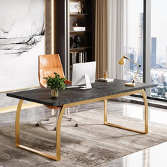 Modern Black Office Desk: Computer Executive Desk