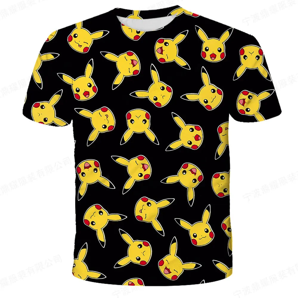 Children T-shirts Kids Tops Pokemon T Shirt Boys Short Sleeve Pikachu Tshirt Girls Clothes Tees Summer Casual Wear Girl T-shirt