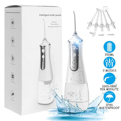 350ML Water Tank Waterproof Teeth Cleaner Oral Irrigator USB Rechargeable Water Flosser Portable Dental Water Jet