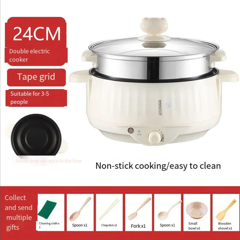 Multifunction Electric Cookers Single/Double Layer 1-2 People Household Non-stick Pan Hot Pot Rice Cooker