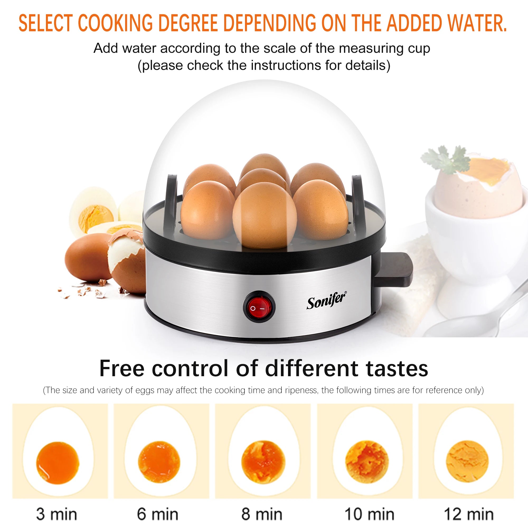 Convenient Egg Cooker Electric Egg Cooker 7pcs Egg Steamer Egg Cooker Kitchen Cooking Tools Egg