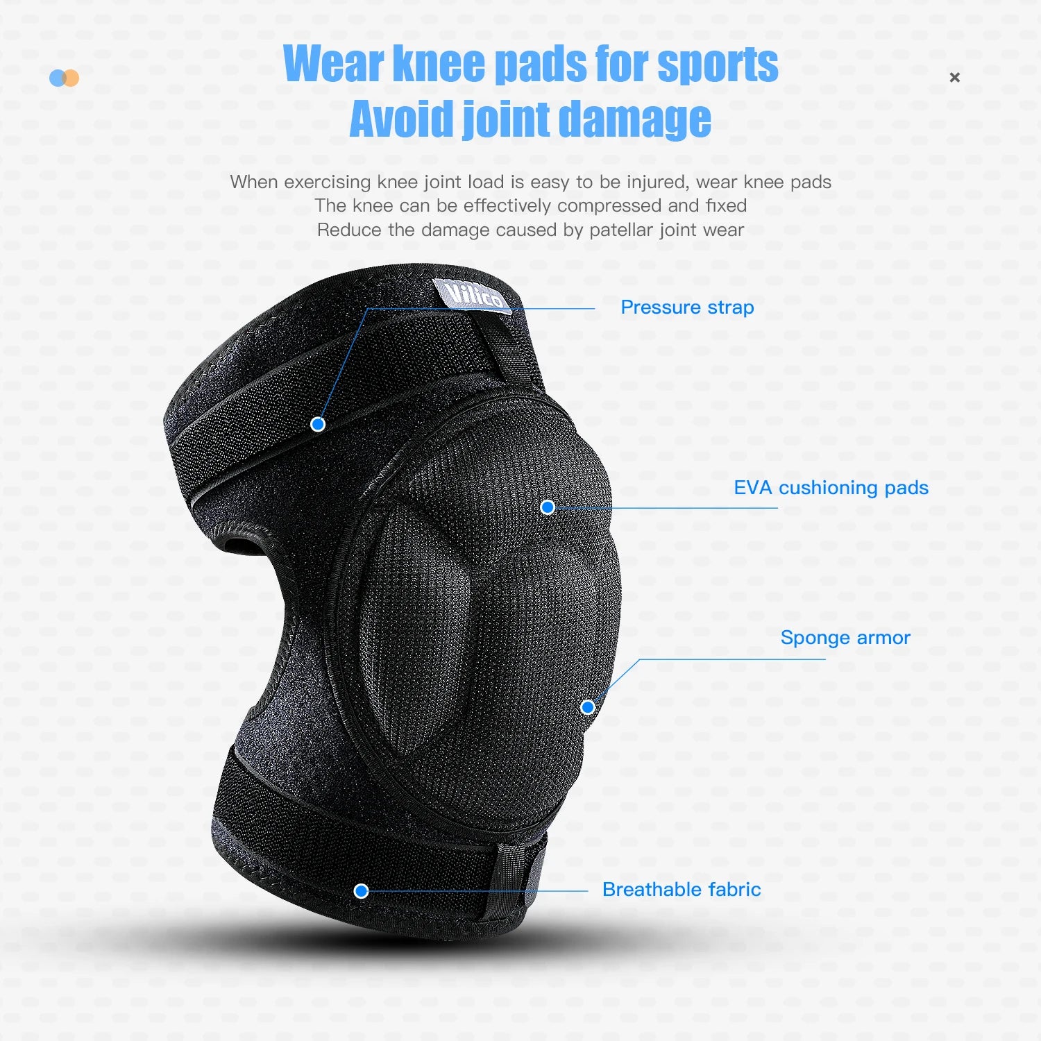 Pressure strap protection Sports Thickening Knee Pads