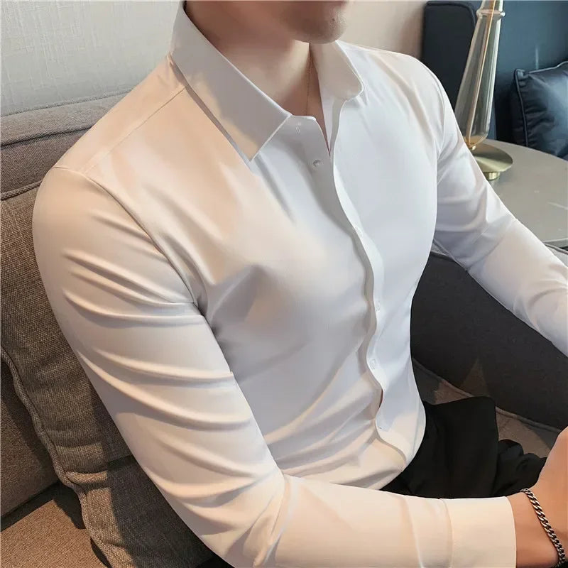 Business Formal Long-Sleeve Shirt for Social and Casual Wear