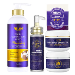 AILKE Double Glutathione Whitening Skin Care, Lightening, Remove Dark Spots, Skin Radiant, Moisturizing, Hydrating, Smooth