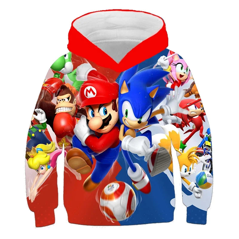 Children's Clothes Sonic Hoodie For Kids Boys and Girls 3D Printing Sweatshirt Loose Long Sleeve Spring Autumn Sonic Pullover