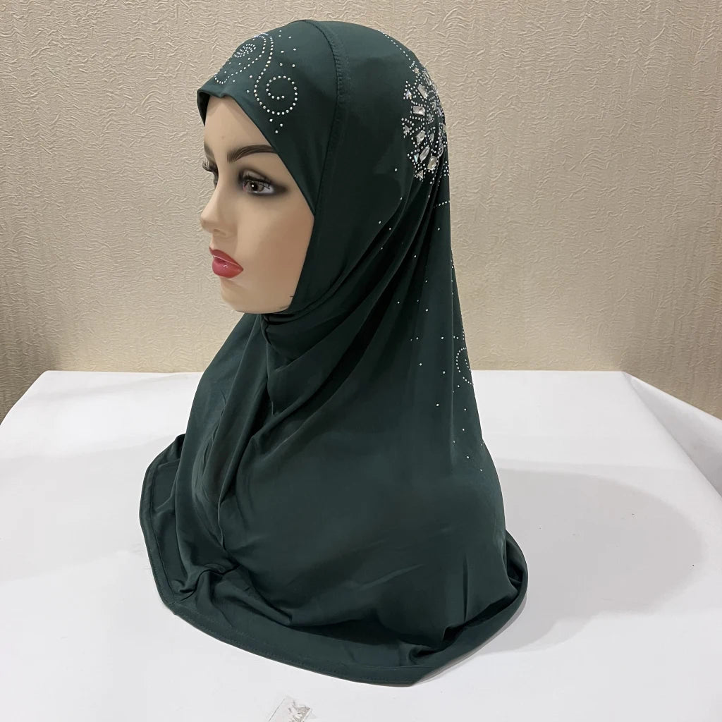 beautiful big gilrs or adult muslim hijab with stones