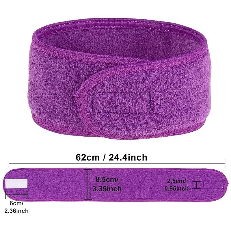 Women's Adjustable Wide Headband - Great Cosmetic Accessory for Yoga, Sports, Spa, Bath, Shower, Makeup and Face Wash