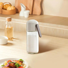 Salt Shaker Glass Seasoning Salt Shaker Jars Portable Press-Type Seasoning Bottle Sugar Shaker