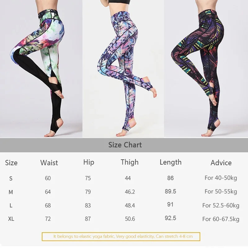 Cloud Hide Yoga Pants Flower Sports Leggings  High Waist Sexy Women Long Tights Running Trouser Workout Plus Size Tummy Control