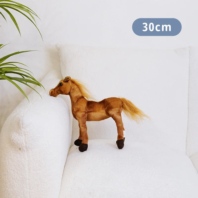 30/40/50cm Horse Plush Animal Stuffed Toys Simulation Realistic Stuffed Pillow Cute Soft Creative Hot Sale Huggable