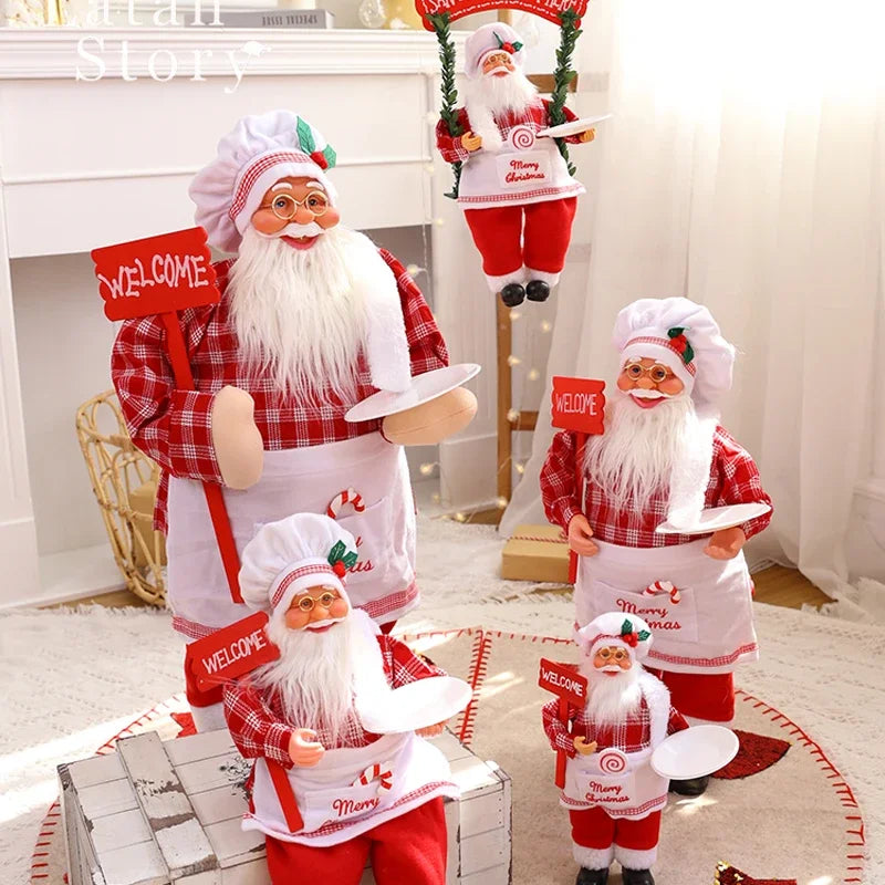 Christmas Decorations Santa Claus Dolls Standing Christmas Figurine Holiday Decoration