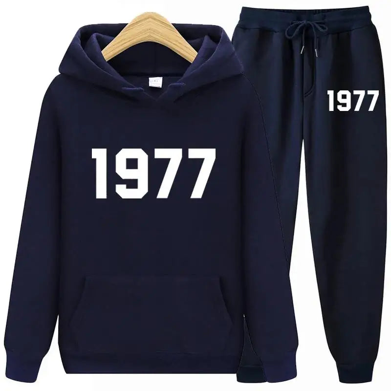 Men Tracksuit Sweat Suits Mens 2 Piece Round Neck +Pants Set Hop Fashion Streetwear Sports Clothing Set