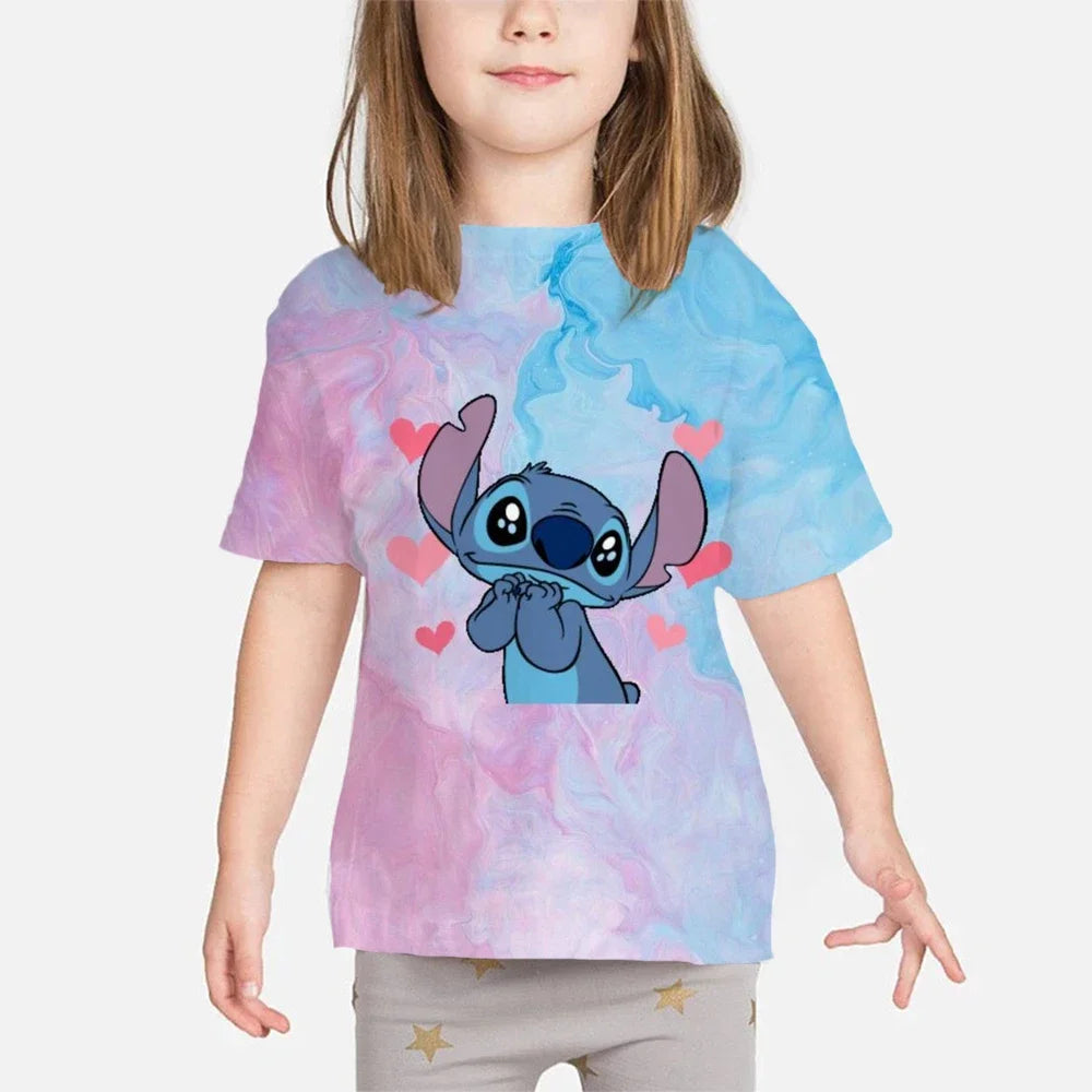 Stitch Tshirt Kids Clothes Boys Girls Clothing Baby Anime Fashion Summer Children's Cartoon Casual T-shirts Sonic Short Sleeve