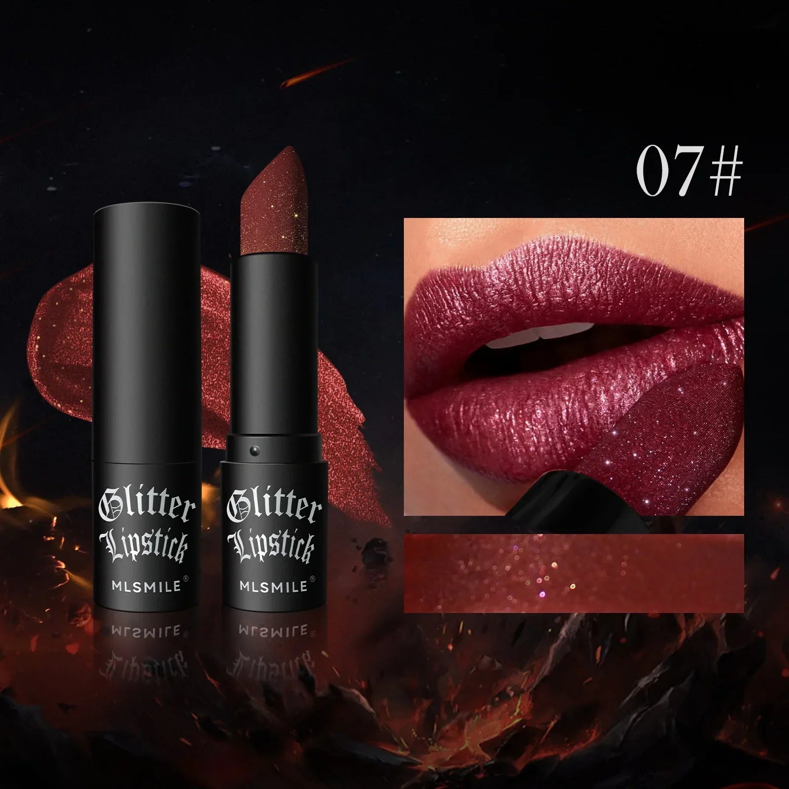 Glitter Diamonds Matte Lipstick Waterproof Long Last Color Rendering Non-stick Cup Nude Red Lipsticks