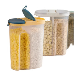 M/L Double Grid Cereals Jar Plastic Food Storage Container