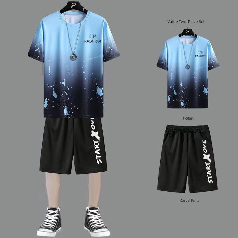 T-shirt Casual Sports Shorts Trendy Two-Piece Set