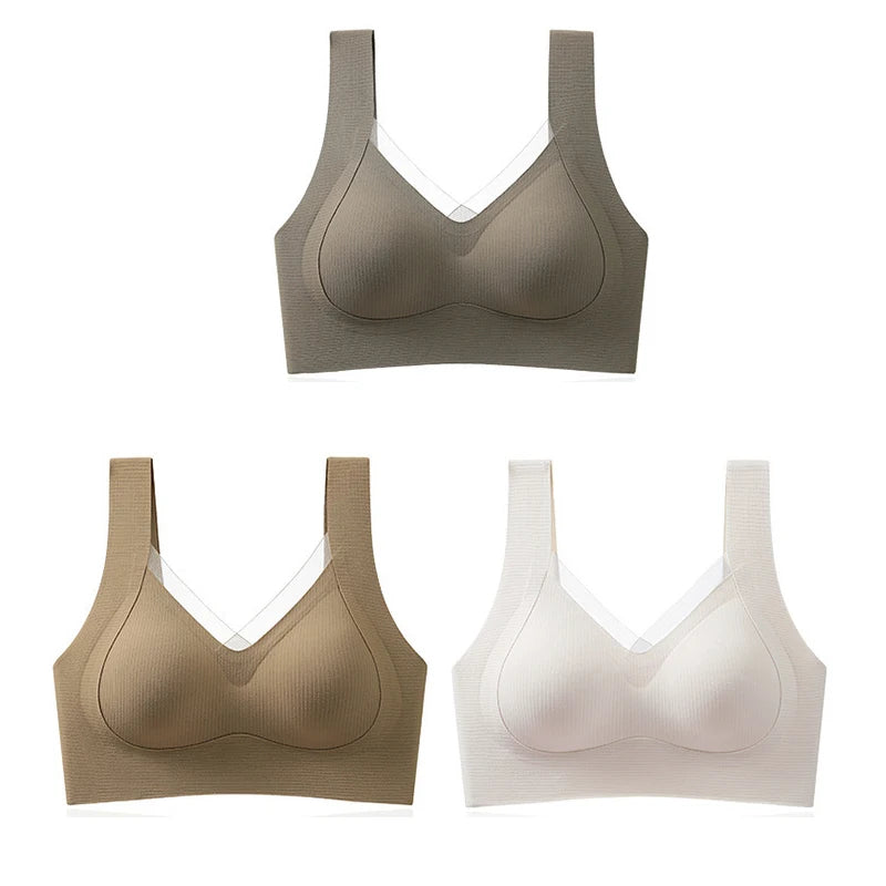 Women's Bra Breathable Gather Together No Trace Bra No Steel Ring Comfortable Large Size Underwear Vest