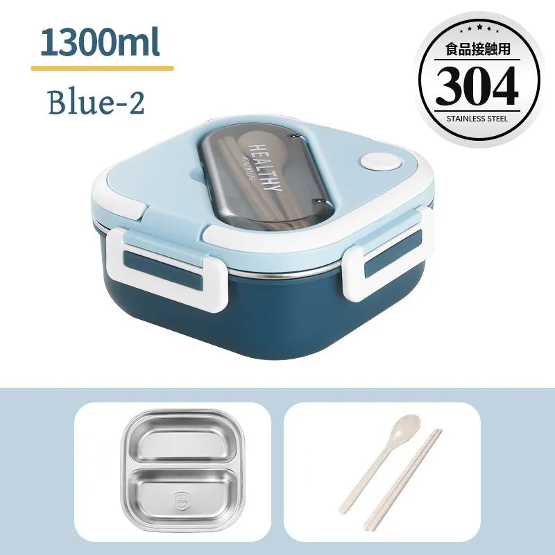 Cute Lunch Box for Kids Compartments Microwave Bento Lunch Box with Fork Spoon Microwave Food Storage Container Outdoor Picnic