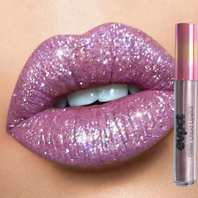 Waterproof Diamond Lip Gloss 13 Color Shimmer Glitter Matte Lipstick Long Lasting Non-stick Cup Pearl Velvet Lipgloss Lip Makeup