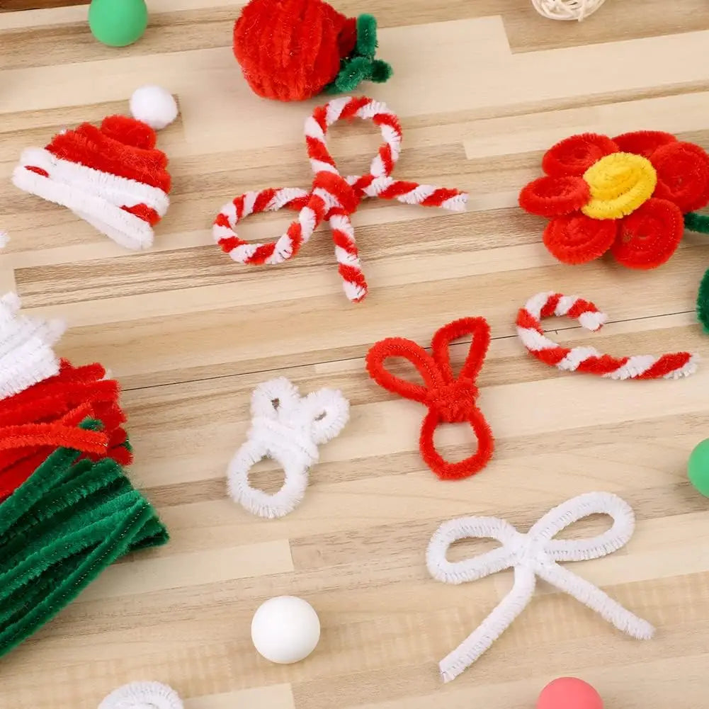 Christmas Pipe Cleaner Craft Kit DIY Creative Crafts Christmas Decoration Supplies for Indoor and Outdoor Decoration