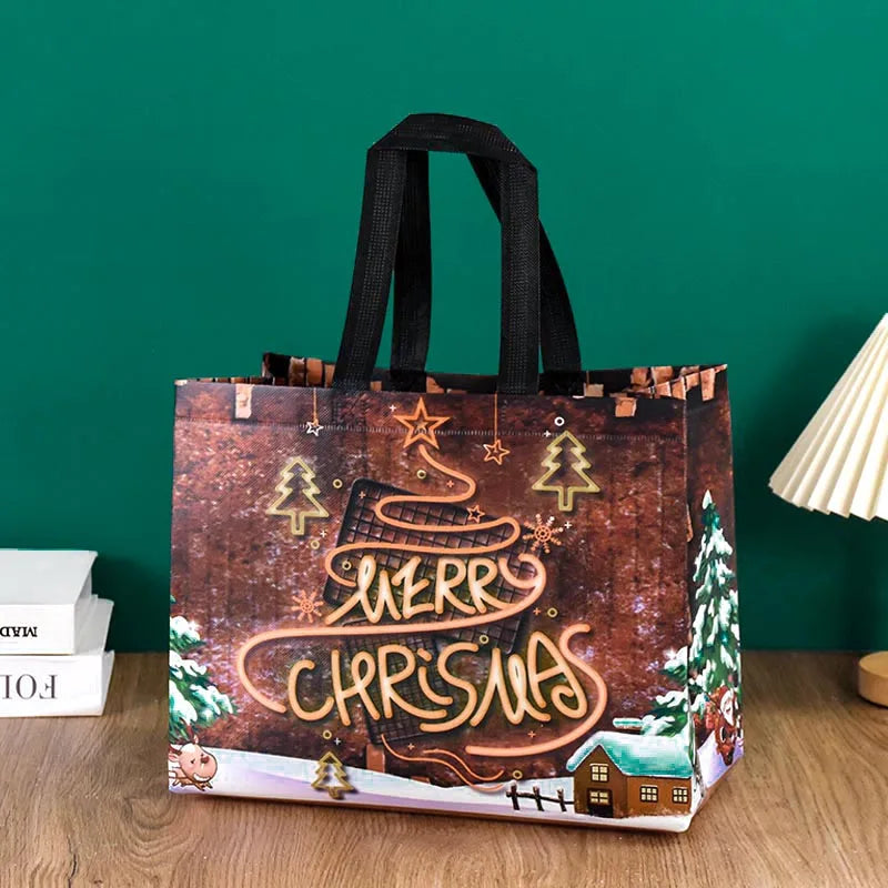 Merry Christmas Gifts Bags Santa Elk Non-woven Candy Gift Packaging Tote Bag Xmas New Year Party Decor Noel Shopping Pouch