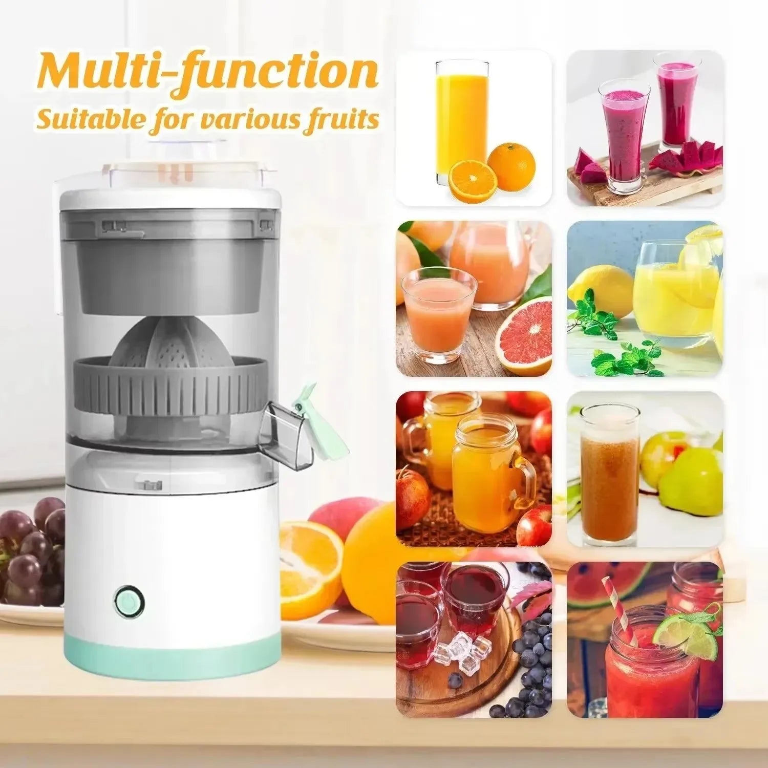 Multifunctional Electric Juicer Small Portable Juice Residue Separation Orange Squeezer Fully Automatic Fruit Juice Extractor