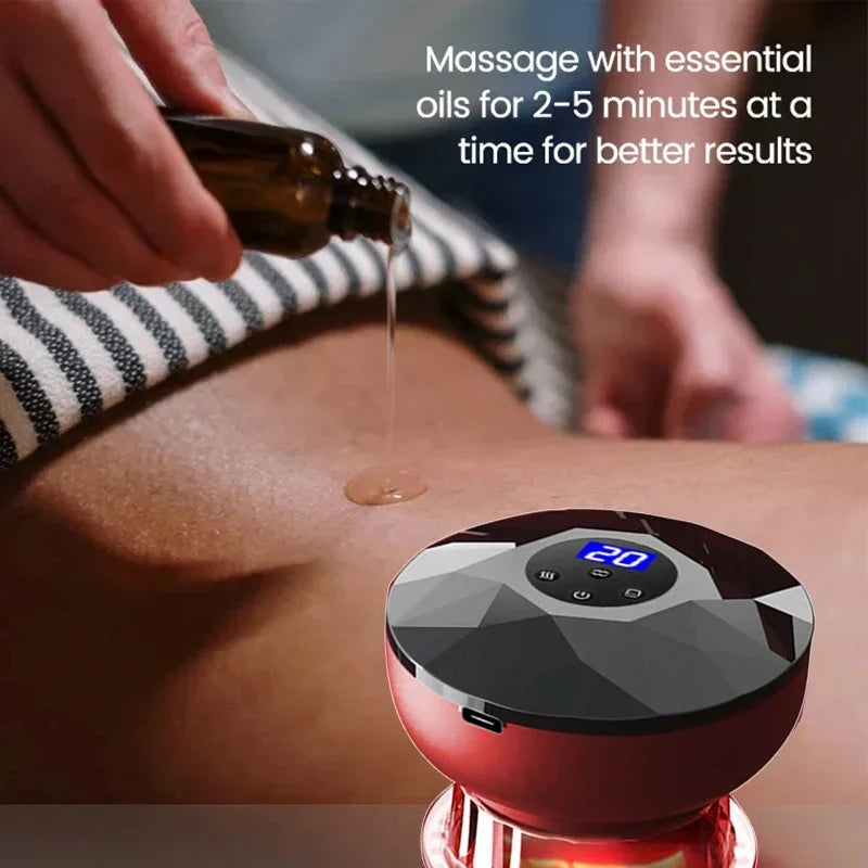 Smart Vacuum Cupping Massager Rechargeable Guasha hot compress anti cellulite Therapy